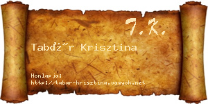 Tabár Krisztina névjegykártya