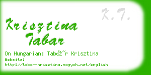 krisztina tabar business card